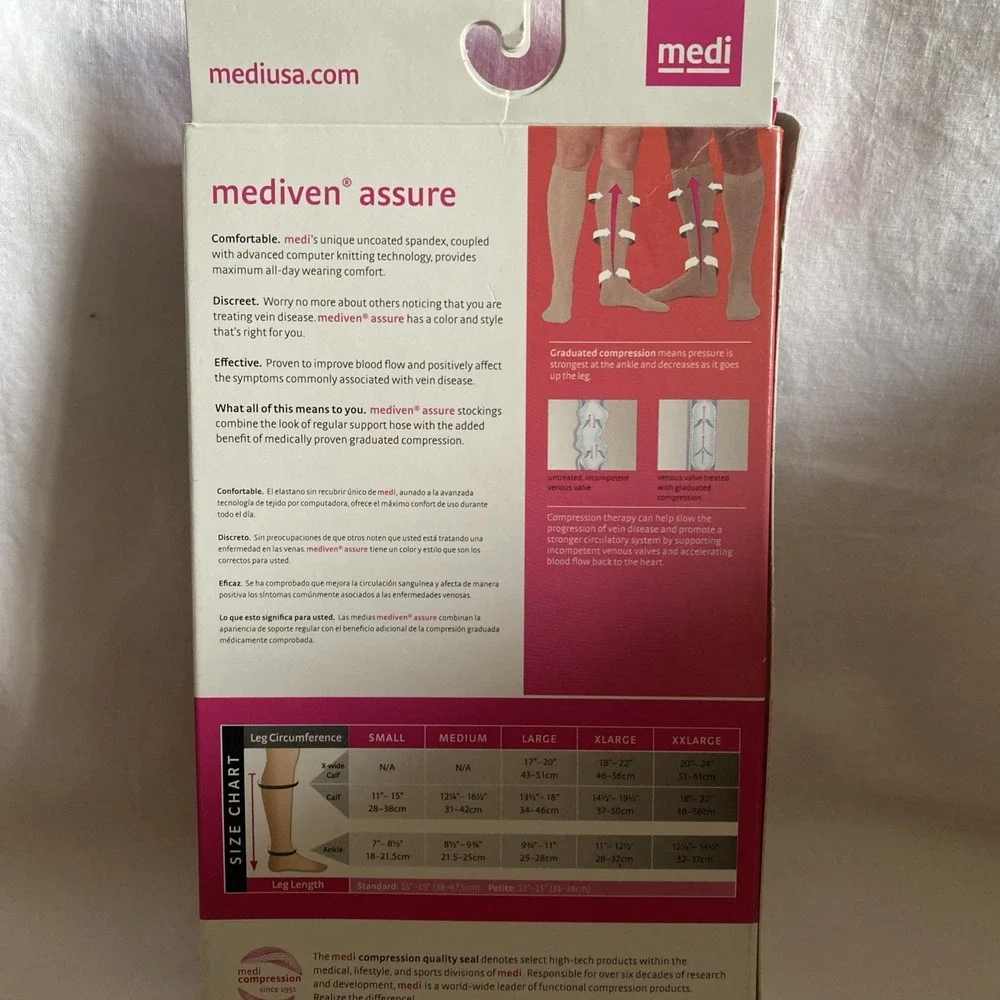 Medi Assure Compression Socks 22201 Calf OT Beige Small 30-40
